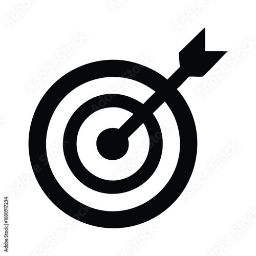 Abstract silhouette target with arrow graphic design