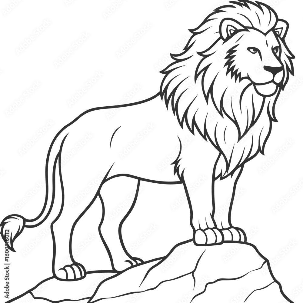 Fototapeta premium Lion coloring page coloring sketch for kids