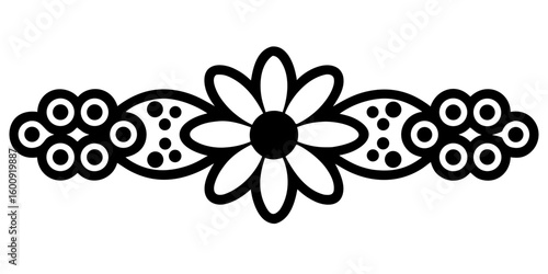 Elegant black and white floral border design adds decorative flourish and sophisticated charm to any project, creating visual appeal.