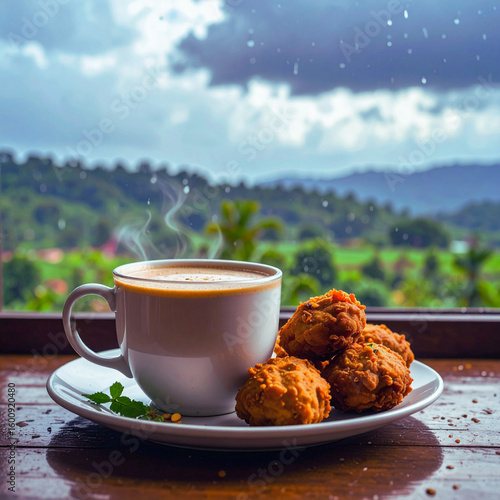 Monsoon Comfort: Masala Chai and Pakoras by the Rainy Window