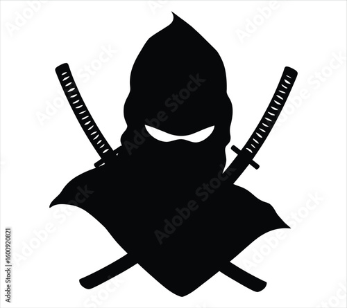 Deadly Skull with Swords in Black Vector