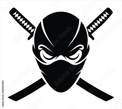 Skull Crossed Weapons Logo Template
