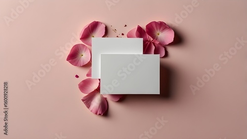 Wallpaper Mural Business Card Mockup with Flower Petals Torontodigital.ca