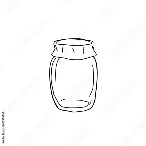Simple line sketch of a honey jar  