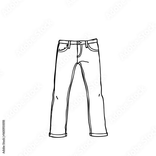 Simple line sketch of jeans  