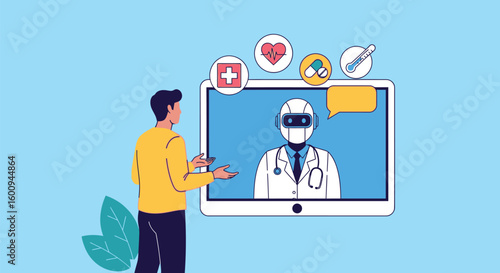 Virtual healthcare doctor robot online consultation medical ai telemedicine patient care