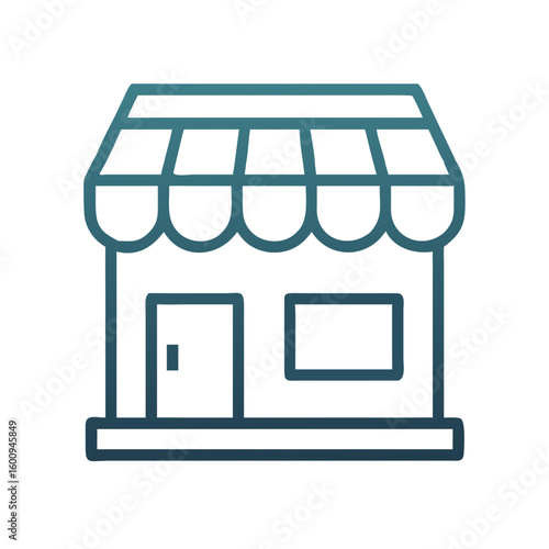 Colored Shop Icon for Retail, Commerce, and Business Concepts

