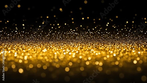 Wallpaper Mural A glittering cascade of golden bokeh against a black background, creating an ethereal and celebratory visual Torontodigital.ca