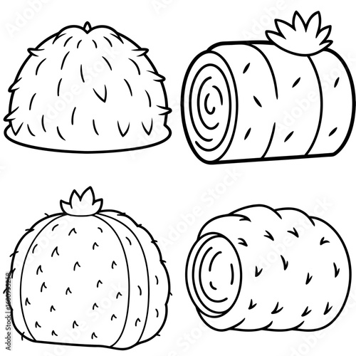 Bale of Hay Coloring Page – Haystack Outline for Kids