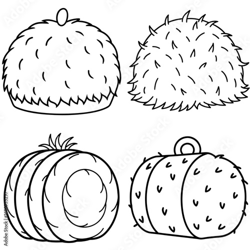Bale of Hay Coloring Page – Haystack Outline for Kids