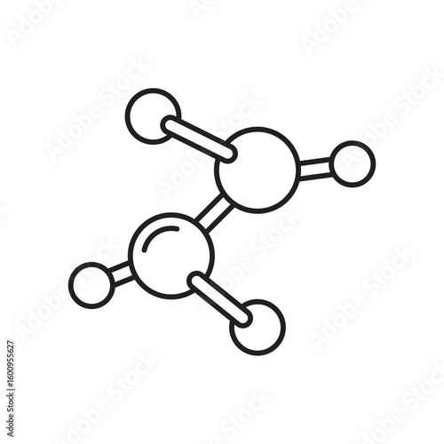 Molecule icon, Cell and Atom Symbol Outline icon Transparent background