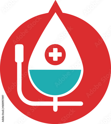 Blood Sugar Test Drop Icon for Medical or Healthcare Design