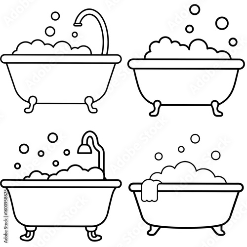 Bathtub Coloring Page – Bathroom Bathtub Outline for Kids