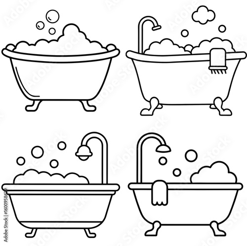 Bathtub Coloring Page – Bathroom Bathtub Outline for Kids