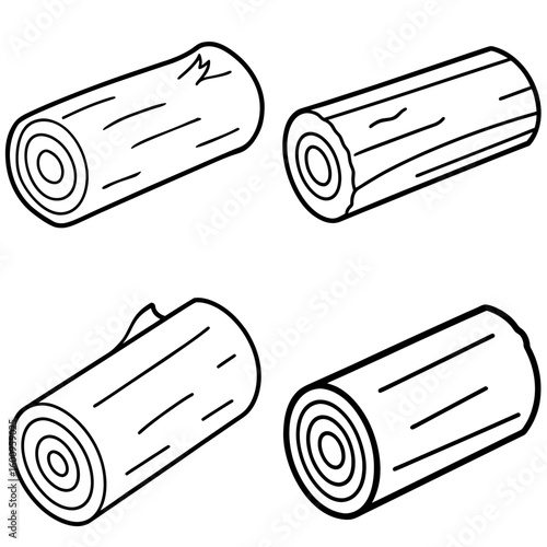 Log Coloring Page – Tree Log Outline for Kids