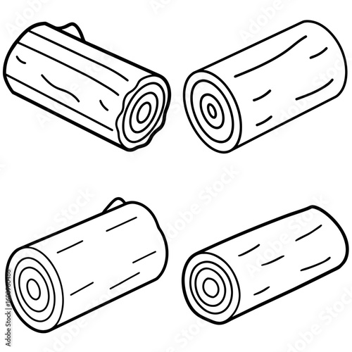Log Coloring Page – Tree Log Outline for Kids