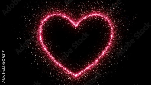 Wallpaper Mural A glowing heart shape, formed by particles, against a dark background, suggesting love, energy, and connection Torontodigital.ca