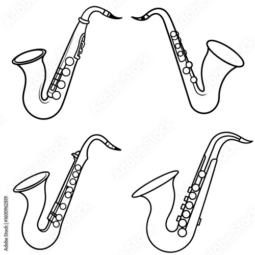 Musical Saxophone Coloring Page – Saxophone Instrument Outline for Kids