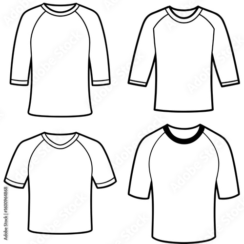 Wallpaper Mural Raglan Sleeve T-Shirt Coloring Page – Stylish Tee Outline for Kids Torontodigital.ca