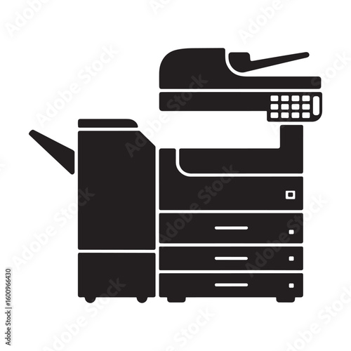 Office copier machine with document feeder and drawers printer scanner