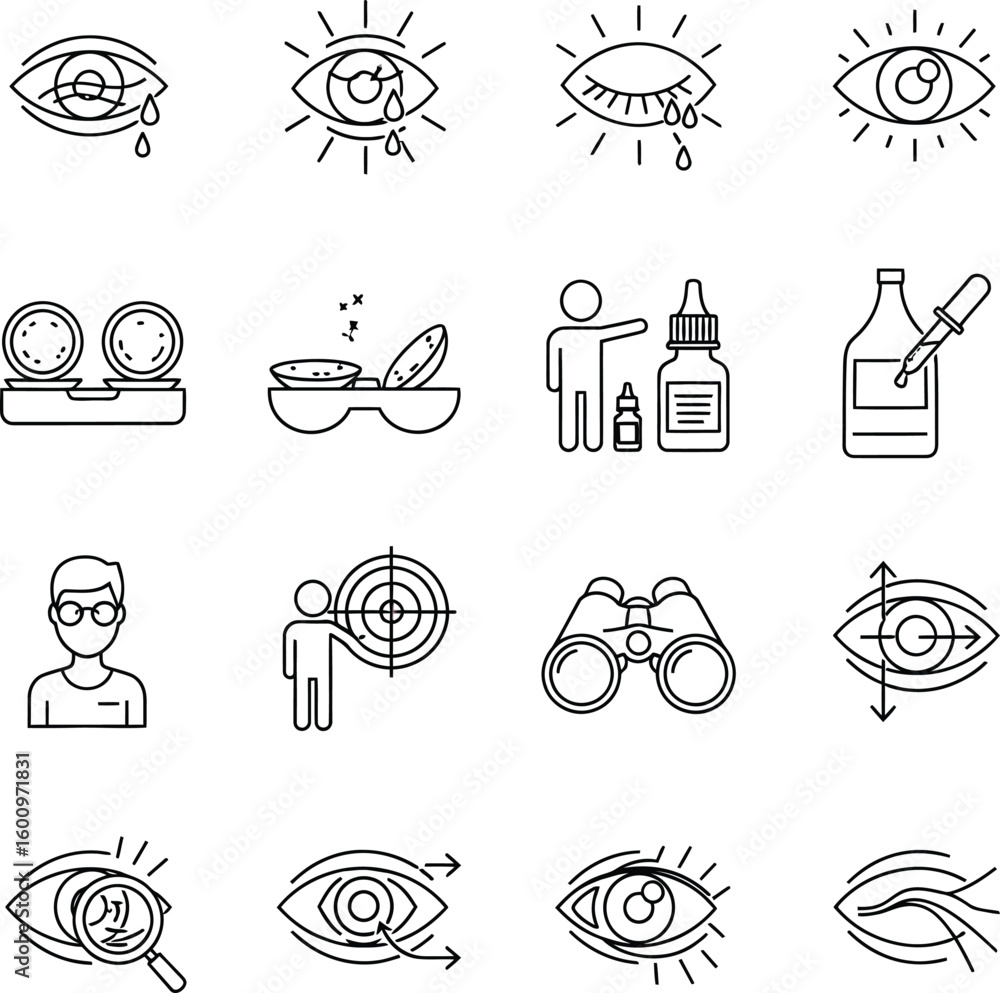 Fototapeta premium Creative work and technology line icon set for design,coding,and business concepts