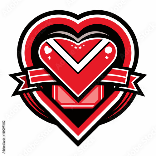 Love hearts shape logo vector