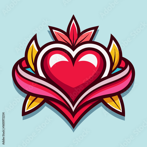 Love hearts shape logo vector