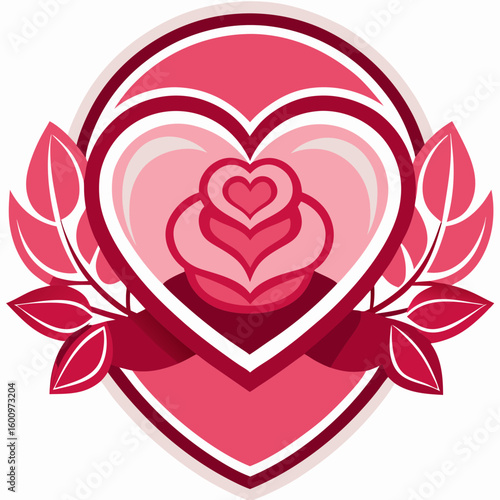 Love hearts shape logo vector
