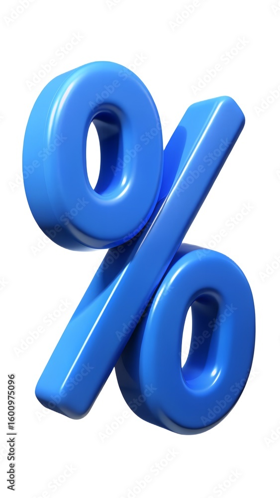 3d blue percent sign isolated on white background 3d blue percent sign isolated on white background