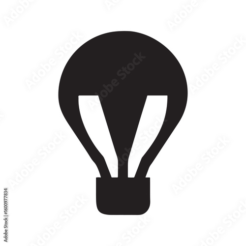Simple silhouette of a hot air balloon floating in the sky