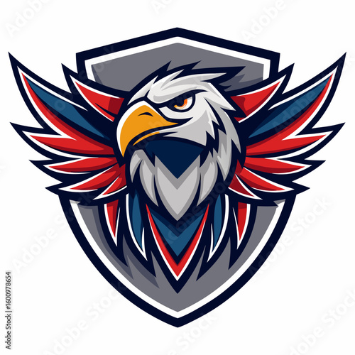 Eagle Illustration vector design, Eagle logo, icon Design, Colorful Eagle Head vector design