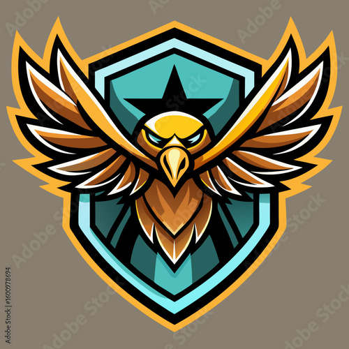 Eagle Illustration vector design, Eagle logo, icon Design, Colorful Eagle Head vector design