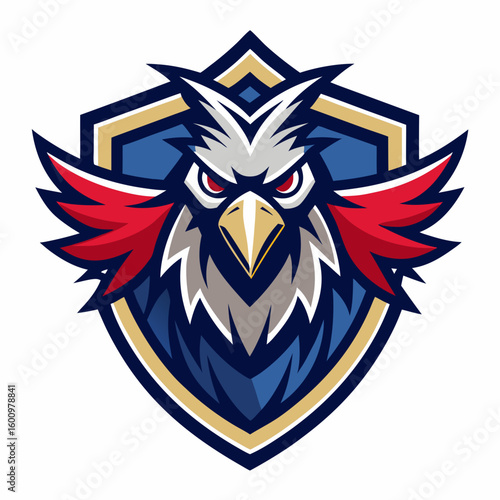 Eagle Illustration vector design, Eagle logo, icon Design, Colorful Eagle Head vector design