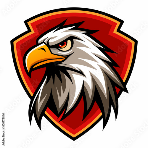 Eagle Illustration vector design, Eagle logo, icon Design, Colorful Eagle Head vector design