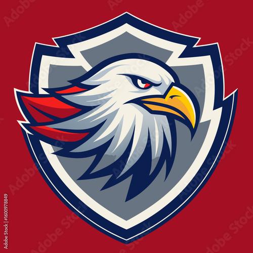 Eagle Illustration vector design, Eagle logo, icon Design, Colorful Eagle Head vector design