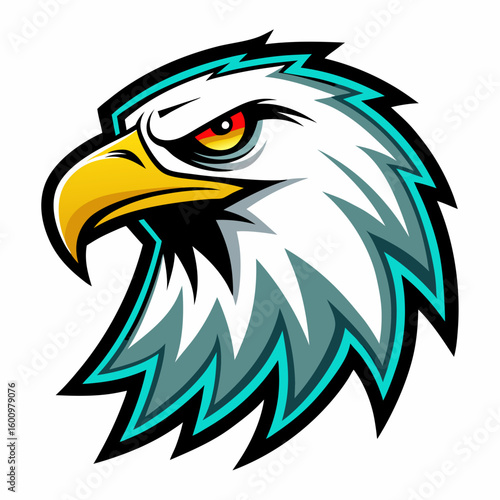Eagle Illustration vector design, Eagle logo, icon Design, Colorful Eagle Head vector design