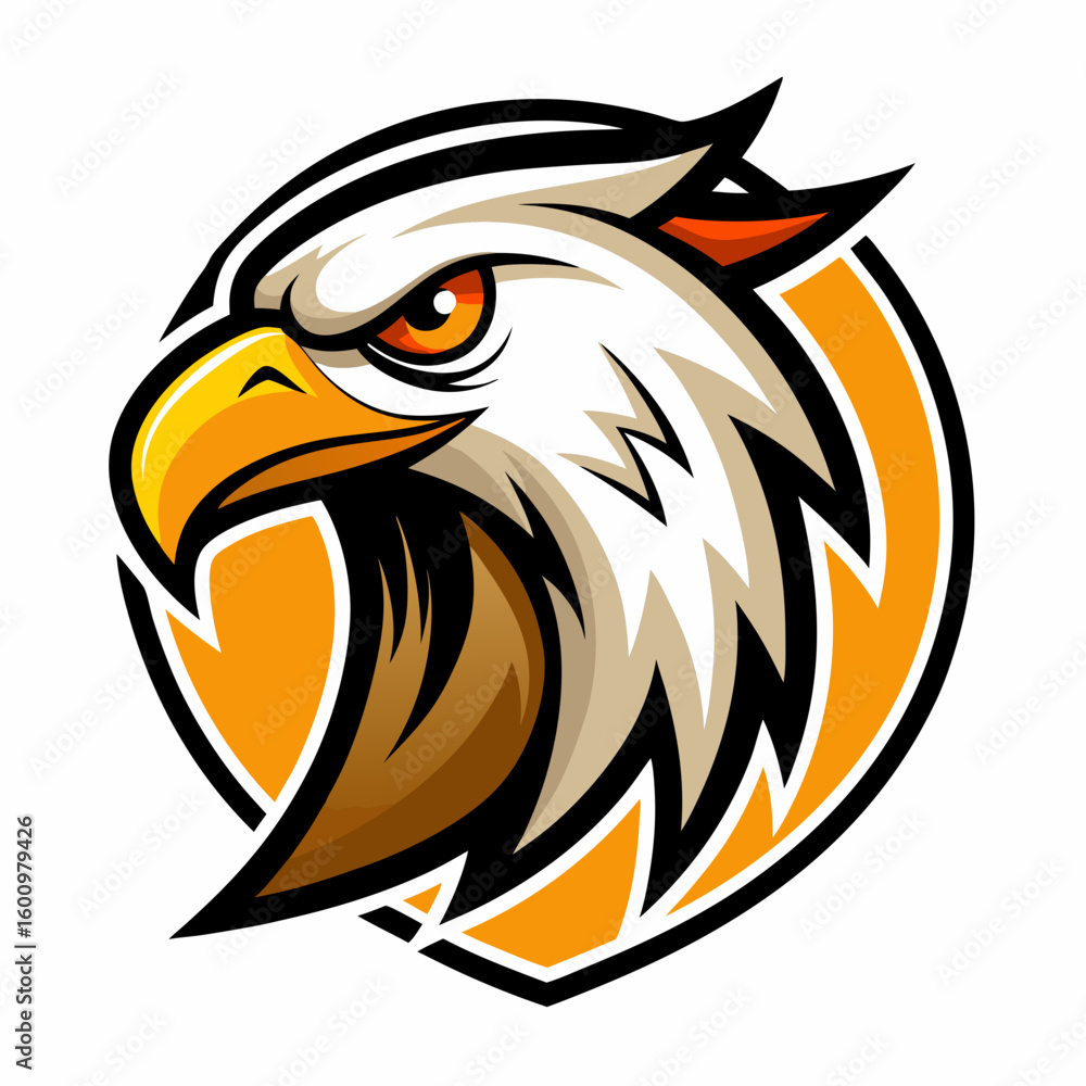Obraz premium Eagle Illustration vector design, Eagle logo, icon Design, Colorful Eagle Head vector design