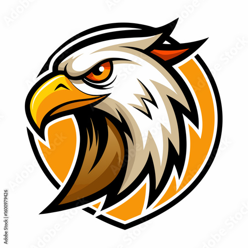 Eagle Illustration vector design, Eagle logo, icon Design, Colorful Eagle Head vector design