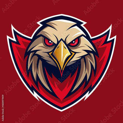 Eagle Illustration vector design, Eagle logo, icon Design, Colorful Eagle Head vector design