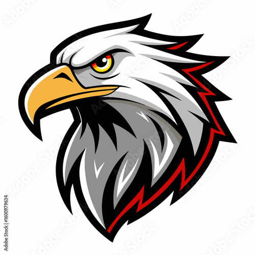 Eagle Illustration vector design, Eagle logo, icon Design, Colorful Eagle Head vector design