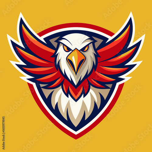 Eagle Illustration vector design, Eagle logo, icon Design, Colorful Eagle Head vector design
