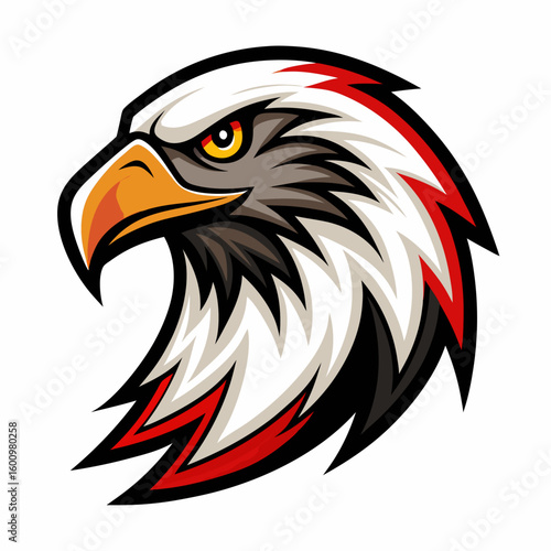 Eagle Illustration vector design, Eagle logo, icon Design, Colorful Eagle Head vector design