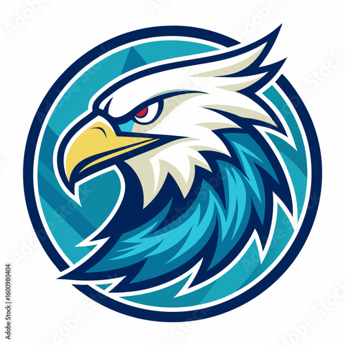Eagle Illustration vector design, Eagle logo, icon Design, Colorful Eagle Head vector design