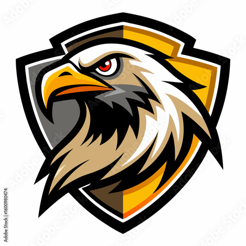 Eagle Illustration vector design, Eagle logo, icon Design, Colorful Eagle Head vector design
