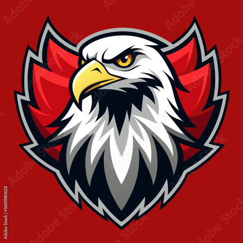 Eagle Illustration vector design, Eagle logo, icon Design, Colorful Eagle Head vector design