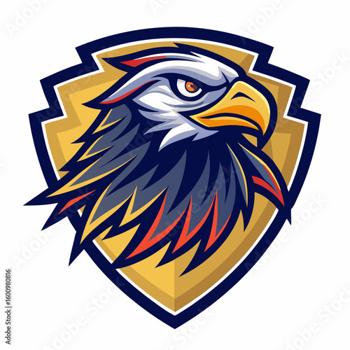 Eagle Illustration vector design, Eagle logo, icon Design, Colorful Eagle Head vector design
