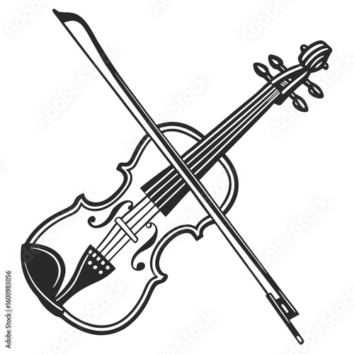 Elegant Violin And Bow Music Stringed Instrument Classical Sound