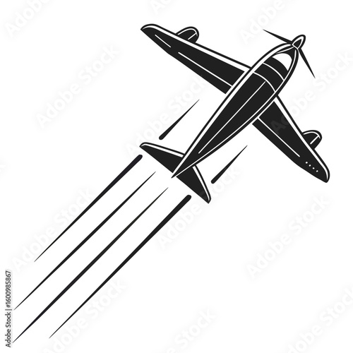 Vintage Propeller Airplane Ascending Swiftly Through The Sky Leaving Smoke Trails