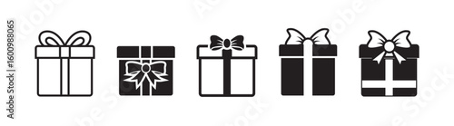 Present gift box icon set vector simple design