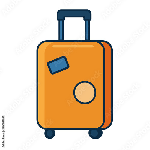 Travel Suitcase or Luggage Icon Vector - Holiday Trip and Vacation Bag Symbol